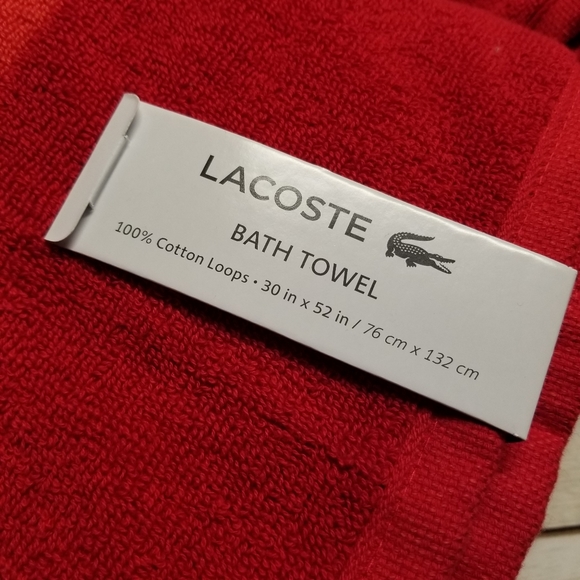 Lacoste Bath Towel Lot of 4 30" x 52" Match Cotton - Picture 4 of 6